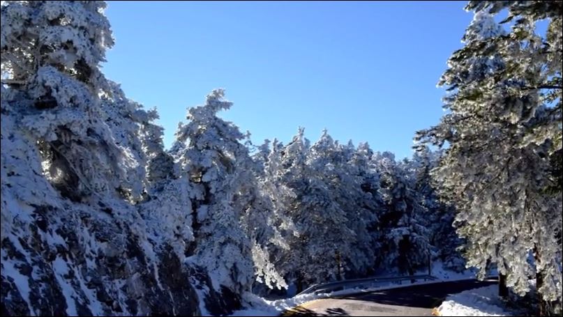 Η χιονισμένη Πάρνηθα – ΒΙΝΤΕΟ