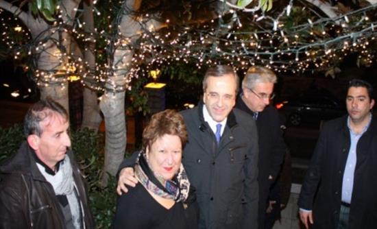 H υποδοχή στον Σαμαρά στο δημαρχείο Καβάλας