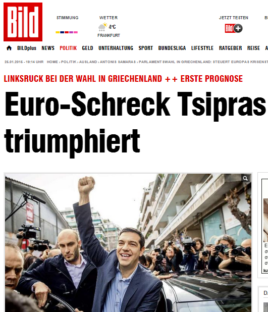 Bild: Ευρω-τρόμος – Ο Τσίπρας θριαμβεύει
