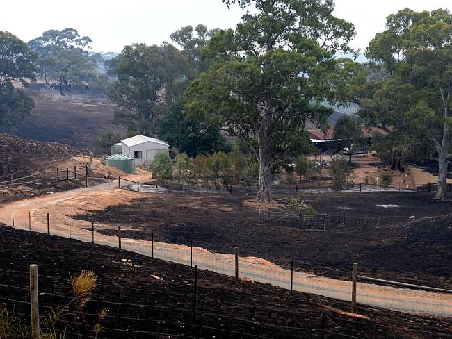 Saved ... This property at Kersbrook was saved from the fire at the weekend. Picture Camp