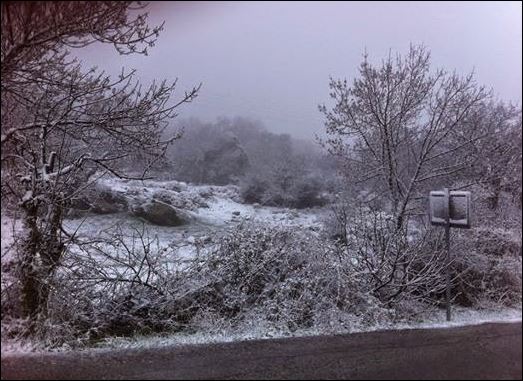 Χιονίζει στην Λέσβο – ΦΩΤΟ