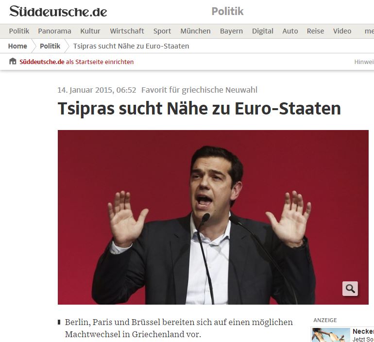 Η Süddeutsche Zeitung για τις “επαφές του Τσίπρα”