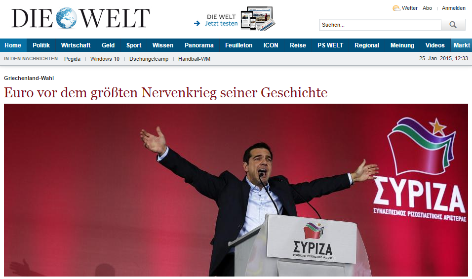 Welt: Το ευρώ μπροστά στον μεγαλύτερο πόλεμο νεύρων στην ιστορία του