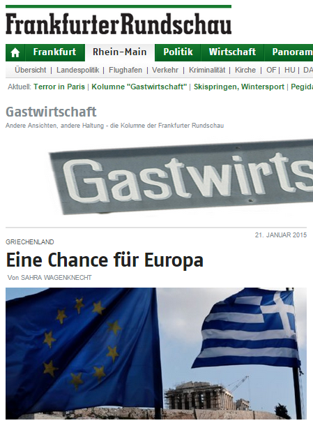 Frankfurter Rundschau: Μια ευκαιρία για την Ευρώπη η νίκη Τσίπρα
