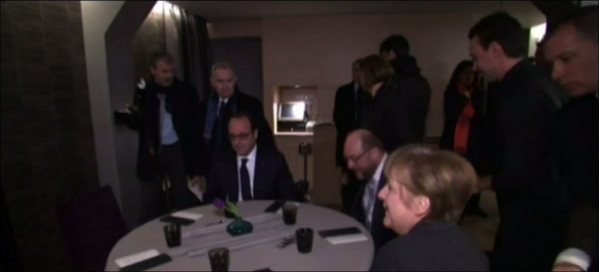 Εικόνες από το δείπνο Μέρκελ, Ολάντ και Σουλτς – ΒΙΝΤΕΟ