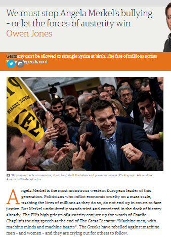 Αρθρογράφος του Guardian για την Μέρκελ: Η πιο τερατώδης ηγέτης στη δυτική Ευρώπη