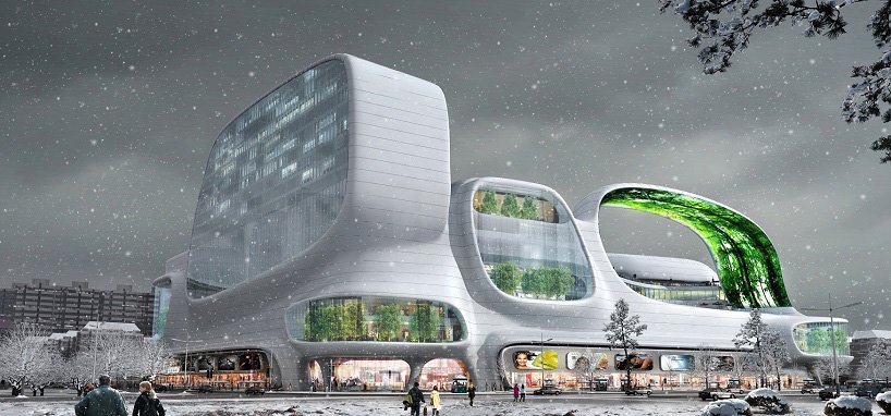 amphibianArc vertical water greenery dongfeng shopping mall china