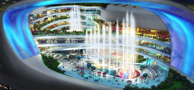 amphibianArc vertical water greenery dongfeng shopping mall china