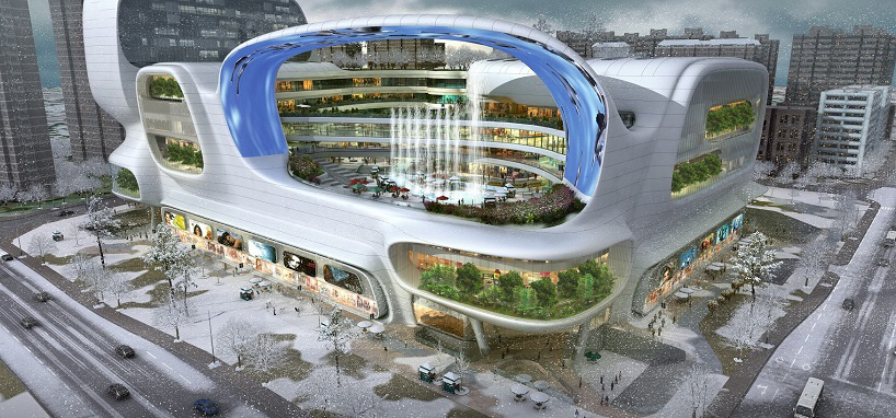 amphibianArc vertical water greenery dongfeng shopping mall china