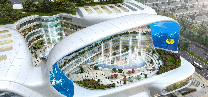amphibianArc vertical water greenery dongfeng shopping mall china