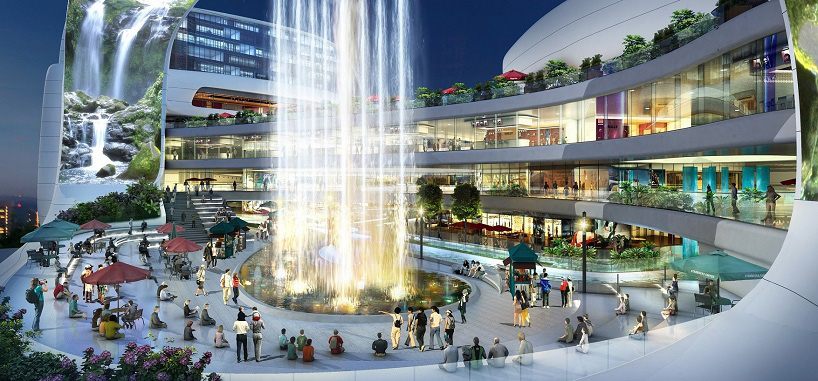 amphibianArc vertical water greenery dongfeng shopping mall china