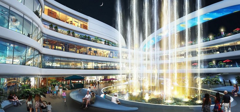 amphibianArc vertical water greenery dongfeng shopping mall china