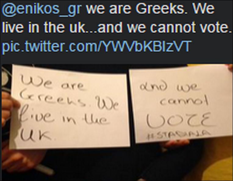 Το μήνυμα ενός Έλληνα για τον αποκλεισμό των ομογενών από τις εκλογές – ΦΩΤΟ