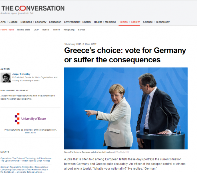 The Conversation: Έλληνες, τα λεφτά σας ή τη ζωή σας!