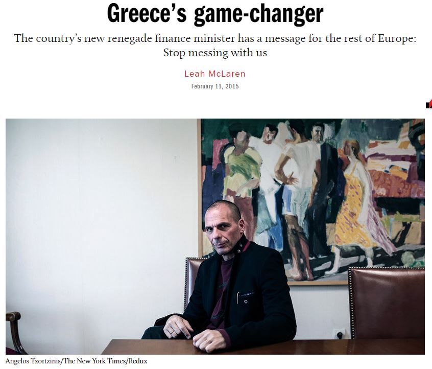Maclean’s: Βαρουφάκης, ο άνθρωπος της Ελλάδας που αλλάζει το παιχνίδι