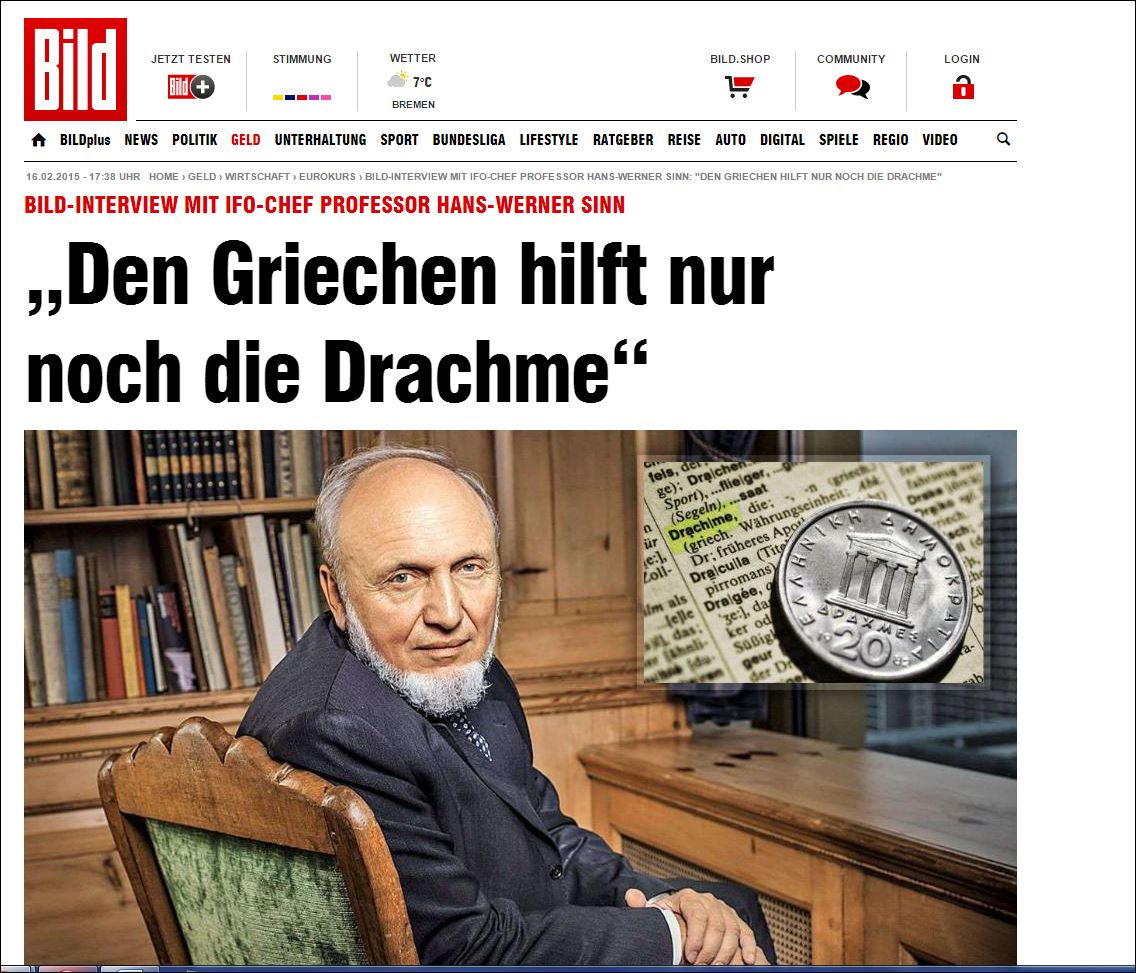 Ο οικονομολόγος στο περιβάλλον της Μέρκελ που δηλώνει: “Μόνο η δραχμή θα βοηθούσε την Ελλάδα”