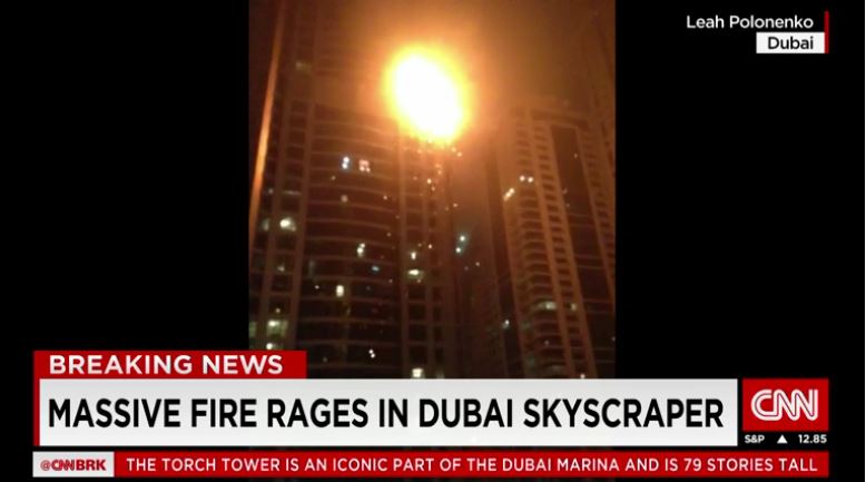 Νέο βίντεο από την πυρκαγιά στο Torch Tower στο Ντουμπάι