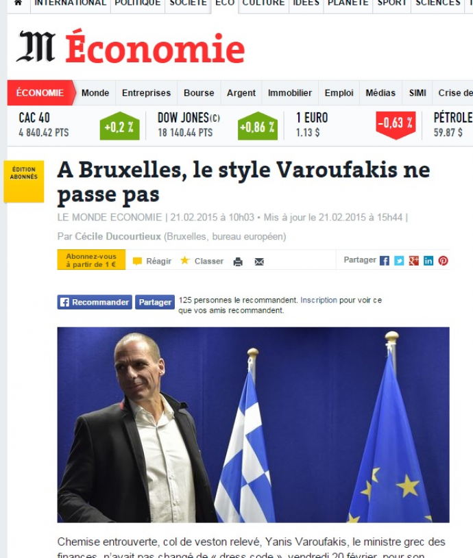 Επίθεση Le Monde στον Βαρουφάκη: Ξένος ανάμεσα στους “μεγάλους ΥΠΟΙΚ”
