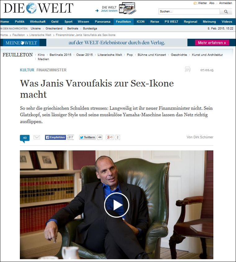 Οι Γερμανοί ρωτούν γιατί ο “Βαρουφάκης είναι συναρπαστικός και σέξι”