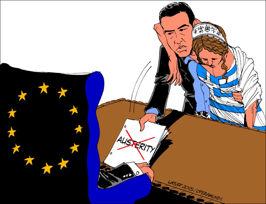 Συγκλονιστικό σκίτσο δείχνει την Ελλάδα άρρωστη λόγω λιτότητας