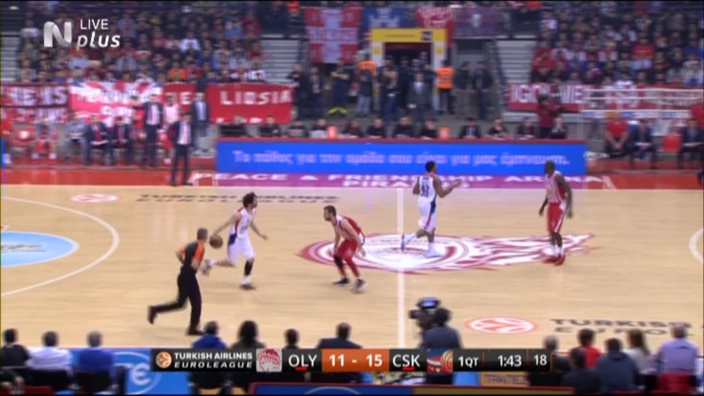 Ολυμπιακός – ΤΣΣΚΑ Μόσχας 11-17 (10′)
