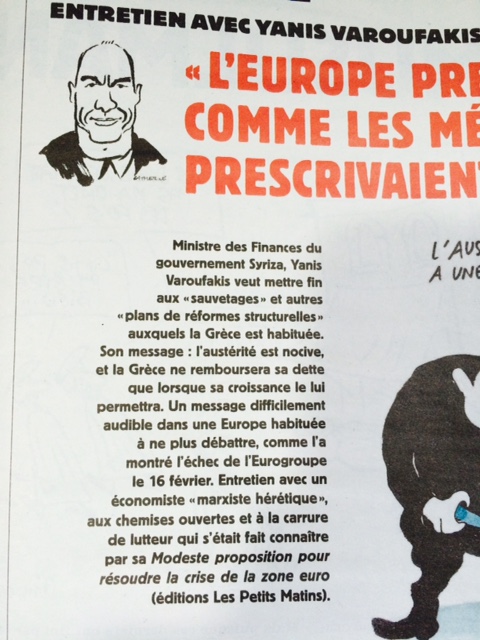 Το Charlie Hebdo σκιτσάρει τον Βαρουφάκη – ΦΩΤΟ