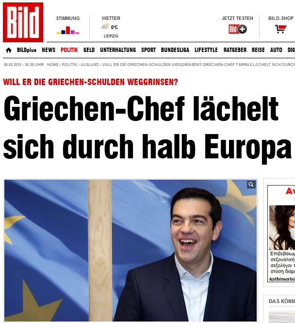 H Bild για τον Τσίπρα: Η χώρα του είναι υπερχρεωμένη και αυτός χαμογελάει