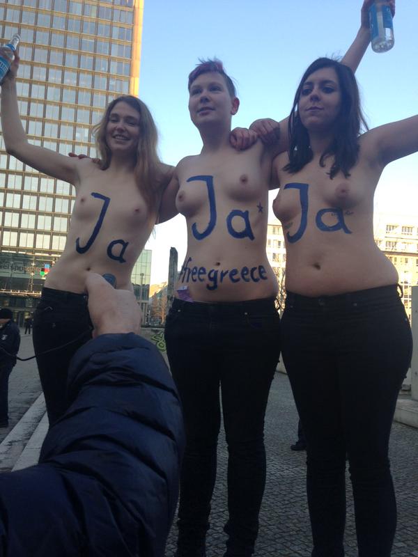 Γυμνόστηθες ακτιβίστριες στη Bild για την Ελλάδα – ΦΩΤΟ