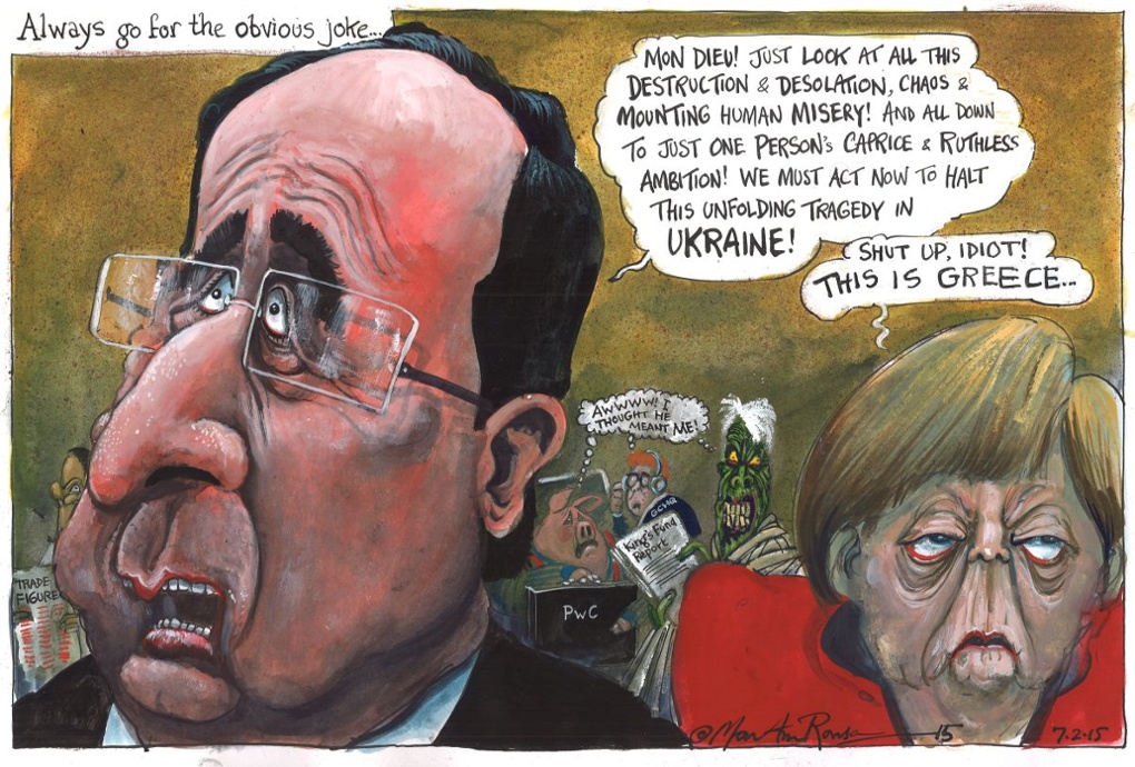 Ο σκιτσογράφος του Guardian “αποκαλύπτει” το όνειρο της Μέρκελ για την Ελλάδα