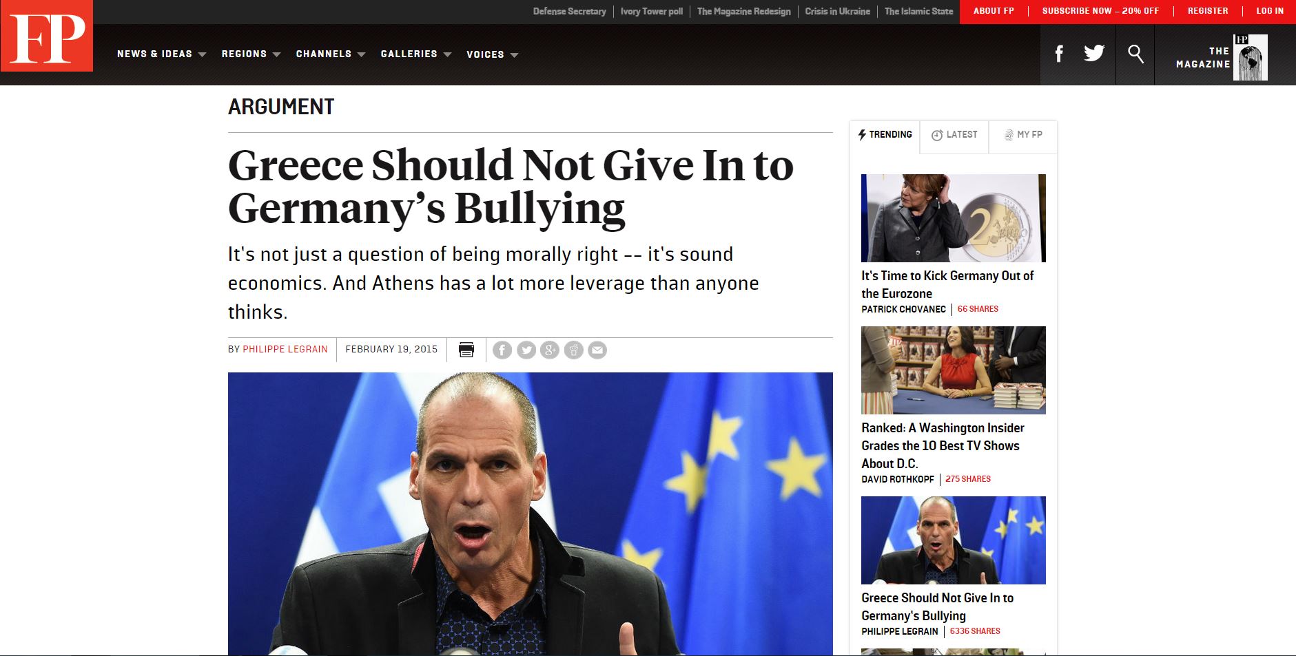 Foreign Policy: Η Ελλάδα δεν πρέπει να ενδώσει στον γερμανικό εκφοβισμό