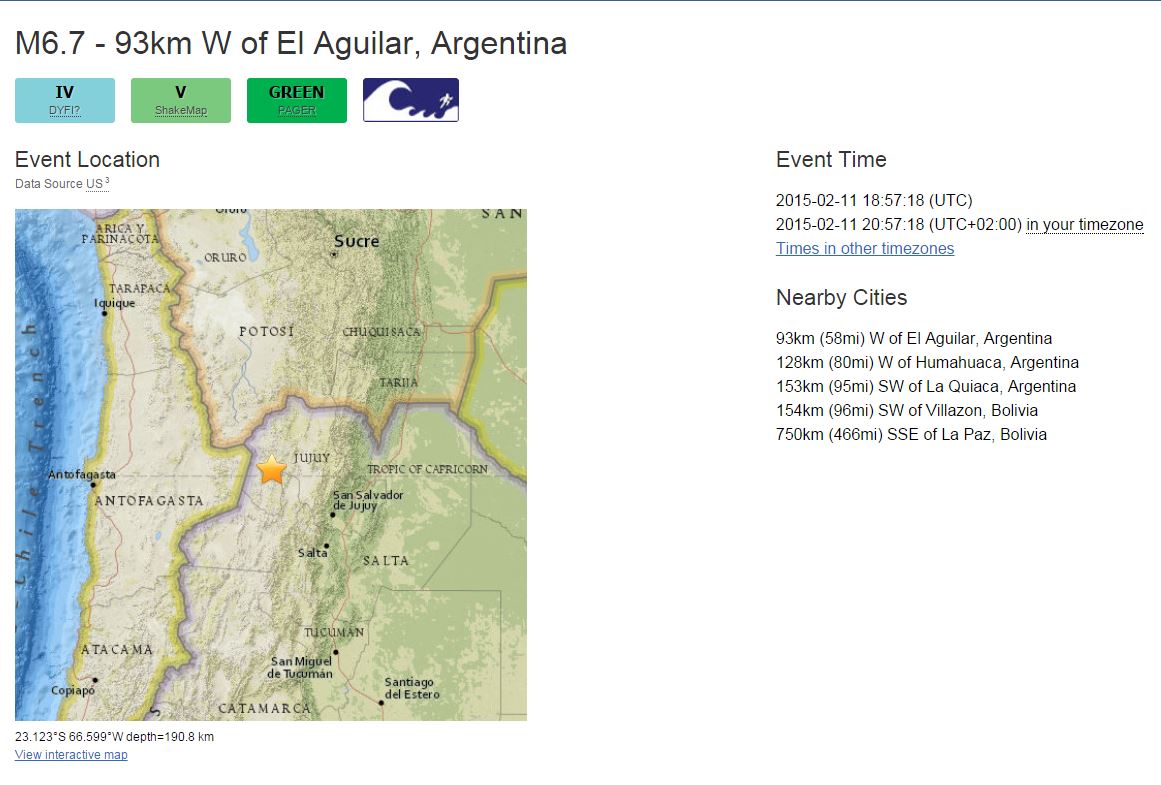 Ισχυρός σεισμός 6,3 Ρίχτερ στα σύνορα Χιλής-Αργεντινής