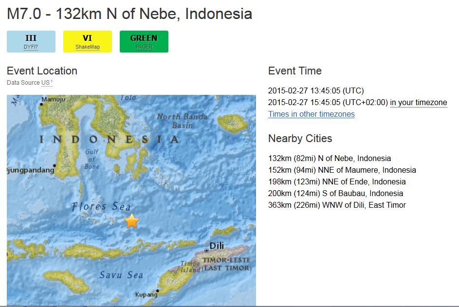 Ισχυρός σεισμός 7 Ρίχτερ στην Ινδονησία