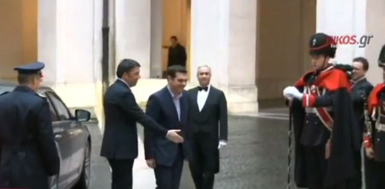 Η υποδοχή του Ρέντσι στον Αλέξη Τσίπρα – ΒΙΝΤΕΟ