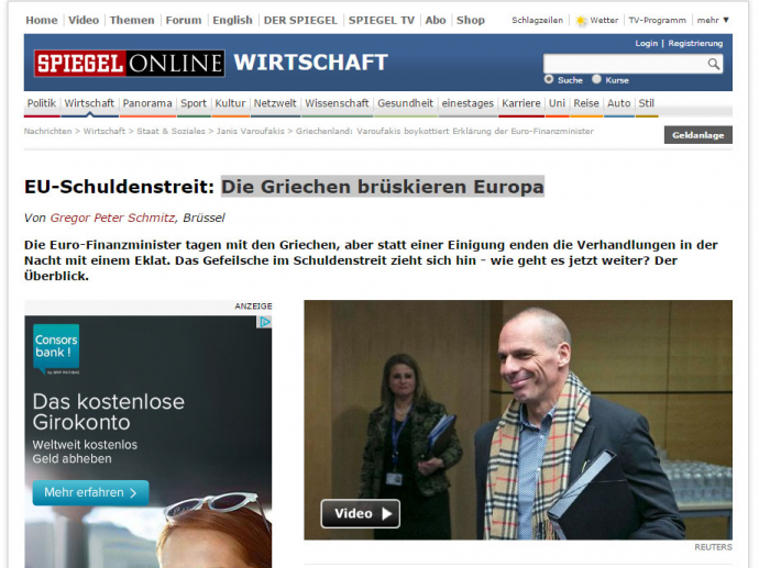 Spiegel: Η Ελλάδα σνομπάρει την Ευρώπη