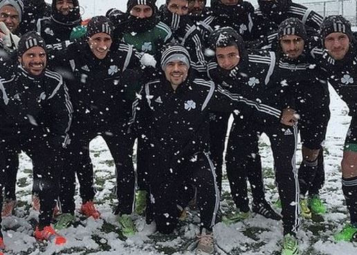 Selfie και προπόνηση στο χιόνι στον Παναθηναϊκό – ΦΩΤΟ