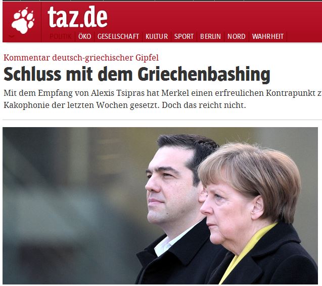 Tageszeitung: Σταματήστε την απαξιωτική κριτική κατά της Ελλάδας