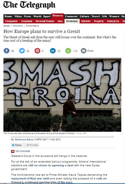 Telegraph: Πόσο θα κοστίσει στους Ευρωπαίους αν η Ελλάδα φύγει από το ευρώ;