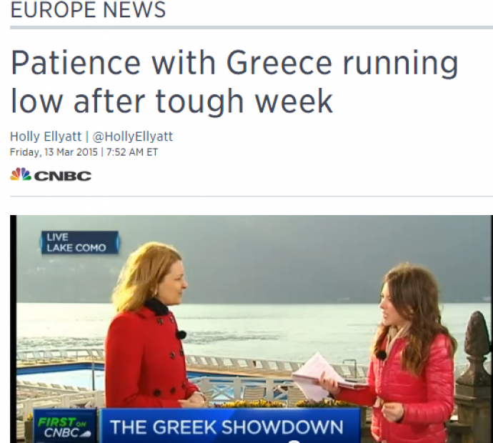 CNBC: Εξαντλείται η υπομονή των δανειστών της Ελλάδας