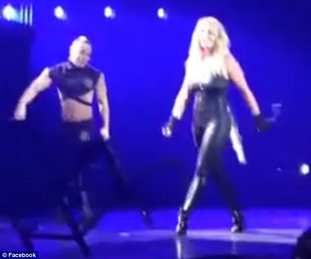 Unfazed: The 33-year-old singer was performing her hit single Do Something when her faux tresses fell out