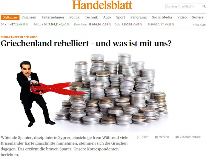 Handelsblatt: H Ελλάδα επαναστάτησε… και τι θα γίνει με εμάς;