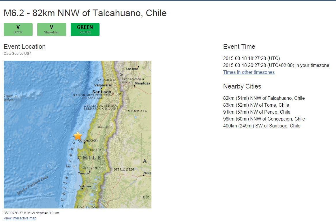 Σεισμός 6,2 Ρίχτερ στη Χιλή