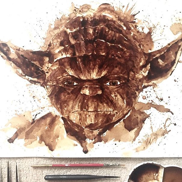 H Κύπρια που ζωγραφίζει με πέντε είδη καφέ – BINTEO