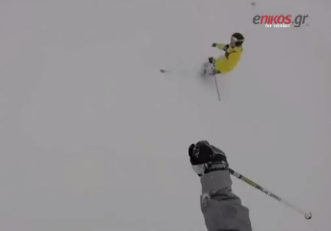 Σοκαριστικές εικόνες διάσωσης ενός σκιέρ – ΒΙΝΤΕΟ