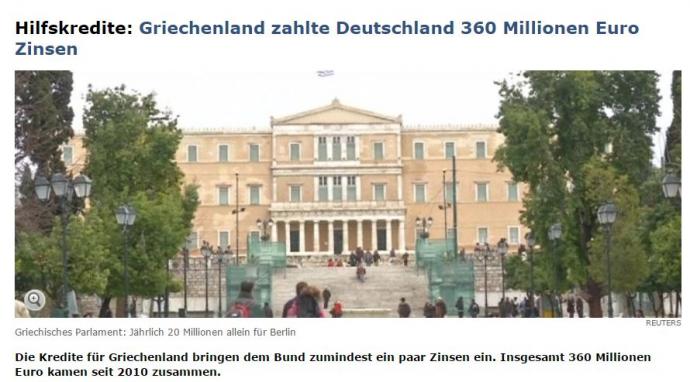 Τόσα έχει εισπράξει η Γερμανία από την Ελλάδα μόνο από τόκους
