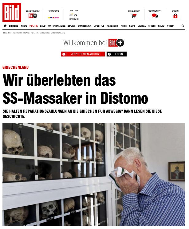 H Bild “συγκλονίστηκε” από τη σφαγή του Διστόμου – ΦΩΤΟ