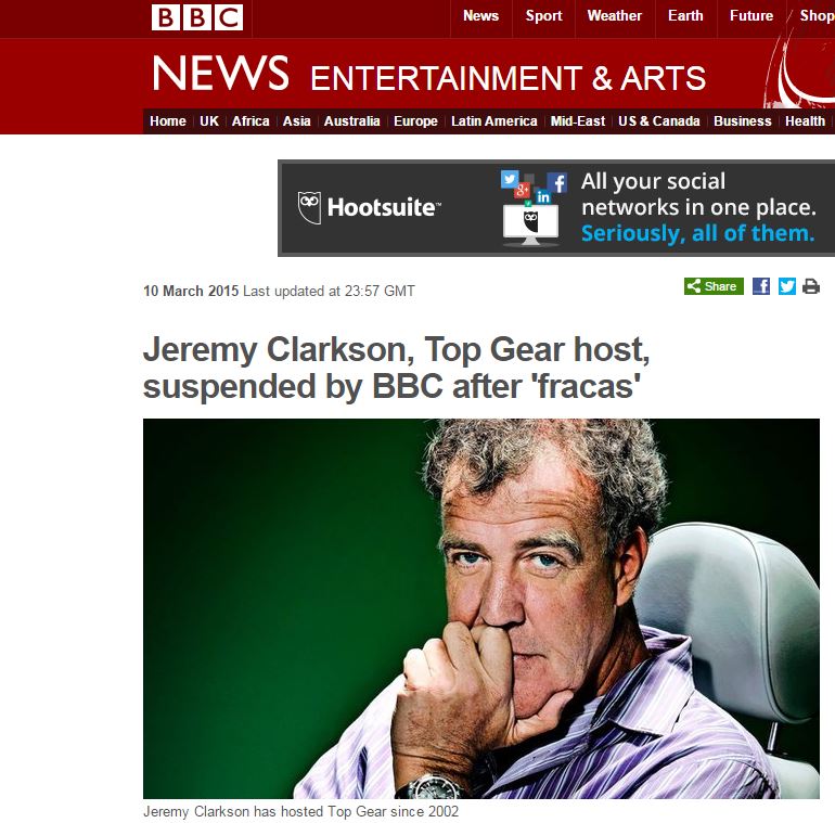Το BBC απομάκρυνε τον παρουσιαστή του “Top Gear”
