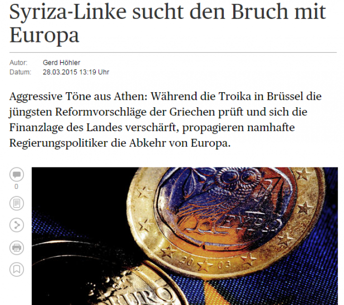 Handelsblatt: Η αριστερή πτέρυγα του ΣΥΡΙΖΑ διευρύνει τη ρήξη με την Ευρώπη