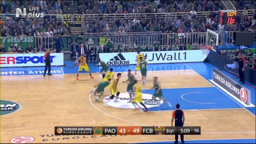 Παναθηναϊκός – Μπαρτσελόνα 52-57 (30′)