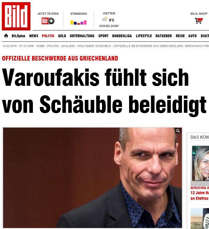 Bild: Ο Βαρουφάκης αισθάνεται προσβεβλημένος…