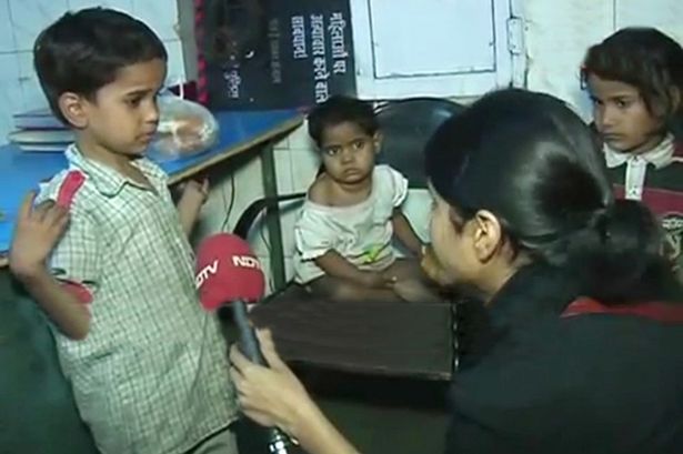 These three children abandoned by their dad at a railway station were rescued after local journalist Abhishek Shukla, 33, tweeted a photo of them